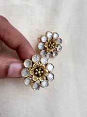 Gold polish kundan studs-Earrings-CI-House of Taamara
