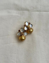 Gold polish kundan studs-Earrings-CI-House of Taamara