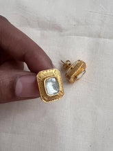 Gold polish kundan studs-Earrings-CI-House of Taamara