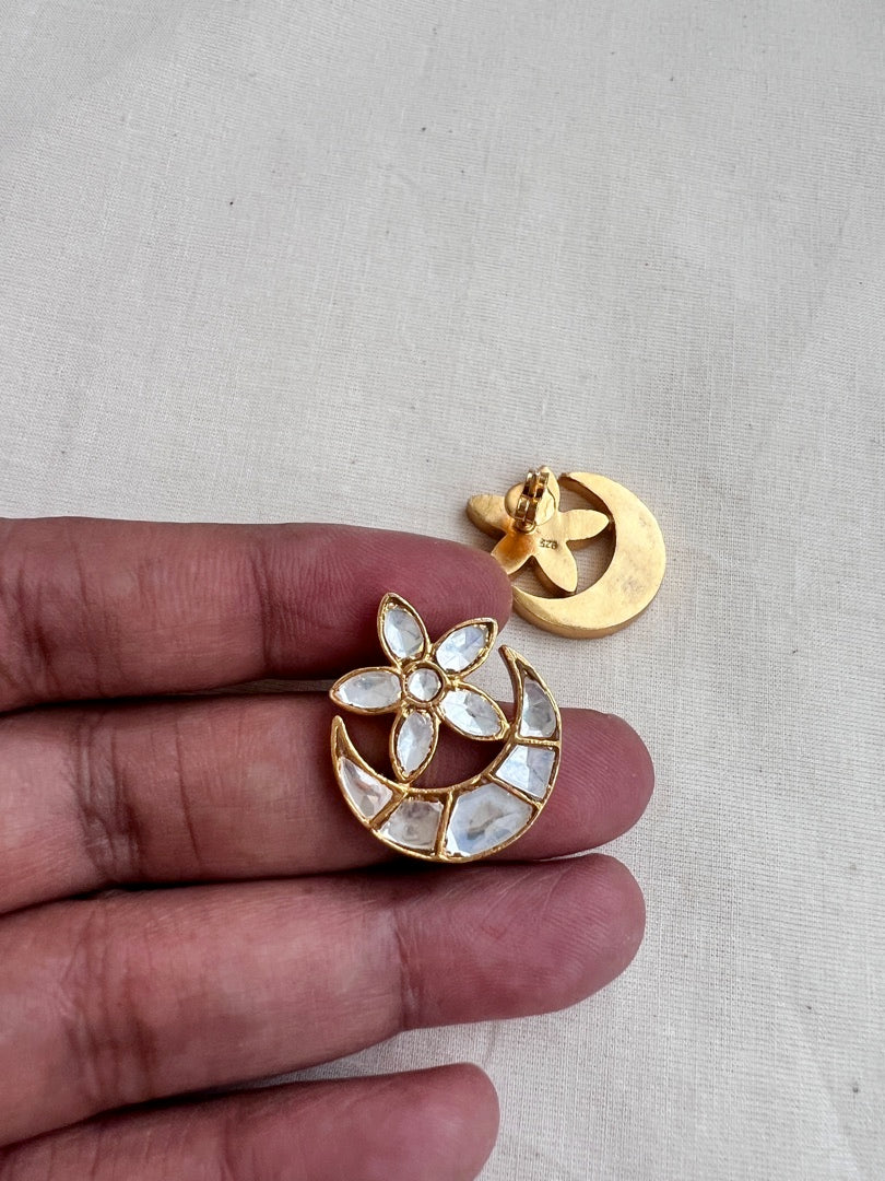 Gold polish kundan studs-Earrings-CI-House of Taamara