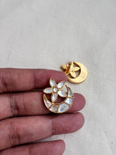 Gold polish kundan studs-Earrings-CI-House of Taamara