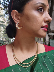 Gold polish kundan studs-Earrings-CI-House of Taamara