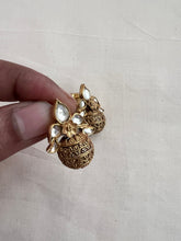 Gold polish kundan studs-Earrings-CI-House of Taamara