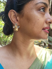Gold polish kundan studs-Earrings-CI-House of Taamara