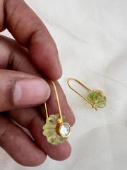 Gold polish lemon quartz hangings-Earrings-CI-House of Taamara