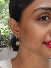 Gold polish lemon yellow quartz hangings-Earrings-CI-House of Taamara