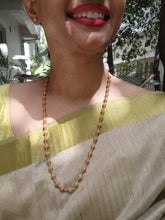 Gold polish mohan mala beads chain-Silver Neckpiece-CI-House of Taamara