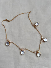 Gold polish moissanite chain with pearls-Silver Neckpiece-CI-House of Taamara
