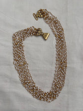 Gold polish multi layer pearls bunch chain-Silver Neckpiece-CI-House of Taamara