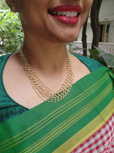 Gold polish multi layer pearls bunch chain-Silver Neckpiece-CI-House of Taamara
