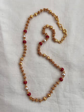 Gold polish nakshi beads with coral and pearl bead chain-Silver Neckpiece-CI-House of Taamara
