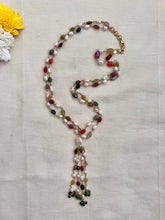 Gold polish navrathana beads chain-Silver Neckpiece-CI-House of Taamara