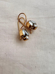Gold polish pearl hangings-Earrings-CI-House of Taamara