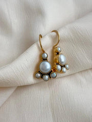 Gold polish pearl hangings-Earrings-CI-House of Taamara