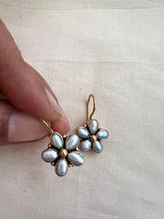 Gold polish pearl hangings-Earrings-CI-House of Taamara