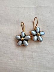 Gold polish pearl hangings-Earrings-CI-House of Taamara