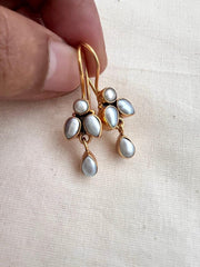 Gold polish pearl hangings-Earrings-CI-House of Taamara