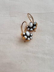 Gold polish pearl hangings-Earrings-CI-House of Taamara