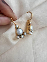 Gold polish pearl hangings-Earrings-CI-House of Taamara