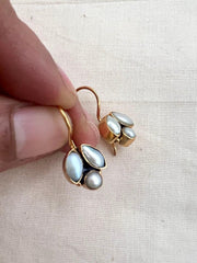 Gold polish pearl hangings-Earrings-CI-House of Taamara