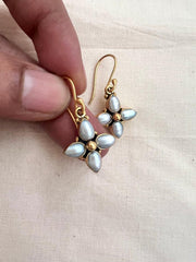 Gold polish pearl hangings-Earrings-CI-House of Taamara