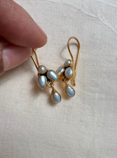 Gold polish pearl hangings-Earrings-CI-House of Taamara