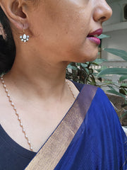 Gold polish pearl hangings-Earrings-CI-House of Taamara