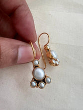 Gold polish pearl hangings-Earrings-CI-House of Taamara