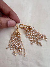 Gold polish pearl hook jhumkas-Earrings-CI-House of Taamara