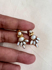Gold polish pearl studs-Earrings-CI-House of Taamara