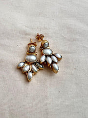 Gold polish pearl studs-Earrings-CI-House of Taamara