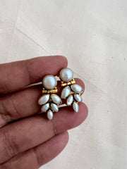 Gold polish pearl studs-Earrings-CI-House of Taamara