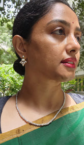 Gold polish pearl studs-Earrings-CI-House of Taamara