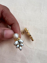 Gold polish pearl studs-Earrings-CI-House of Taamara