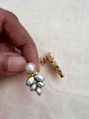 Gold polish pearl studs-Earrings-CI-House of Taamara