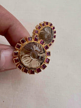 Gold polish ruby and labradorite stone studs-Earrings-CI-House of Taamara