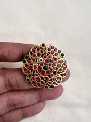 Gold polish ruby & emerald peacock adjutsbale finger ring-Finger Ring-CI-House of Taamara