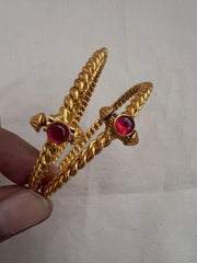 Gold polish ruby golusu bangles, PAIR-Silver Bracelet-CI-House of Taamara