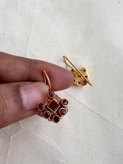 Gold polish ruby hangings-Earrings-CI-House of Taamara