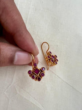 Gold polish ruby hangings-Earrings-CI-House of Taamara