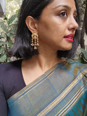 Gold polish ruby hangings-Earrings-CI-House of Taamara