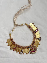 Gold polish short kasumala with kundan motifs-Silver Neckpiece-CI-House of Taamara