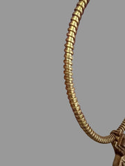 Gold polish statement pendant with coral stone with hasli-Silver Neckpiece-CI-House of Taamara