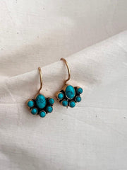Gold polish turquoise hangings-Earrings-CI-House of Taamara