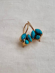 Gold polish turquoise hangings-Earrings-CI-House of Taamara