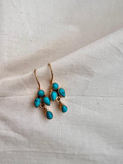 Gold polish turquoise hangings-Earrings-CI-House of Taamara