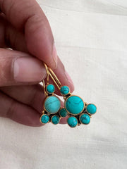 Gold polish turquoise hangings-Earrings-CI-House of Taamara