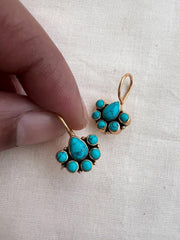 Gold polish turquoise hangings-Earrings-CI-House of Taamara