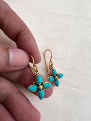 Gold polish turquoise hangings-Earrings-CI-House of Taamara