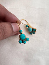 Gold polish turquoise hangings-Earrings-CI-House of Taamara